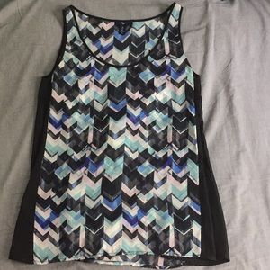 *Last chance going to good will tomorrow** Gap chiffon sheer blue black tank L